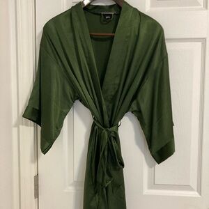 Victoria's Secret Satin Forest Green Robe